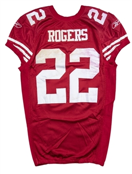 2011-2012 Carlos Rogers Game Used San Francisco 49ers Home Jersey Photo Matched To NFC Championship Game on 1/22/2012 (Resolution Photomatching)